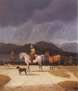 Wilhelm von Kobell Riders at the Tegernsee oil painting reproduction